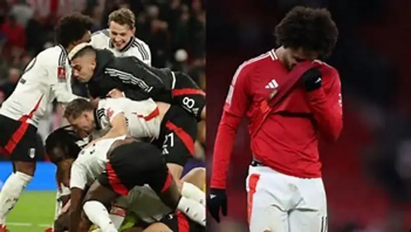 Fulham celebrates while Zirkzee is sad