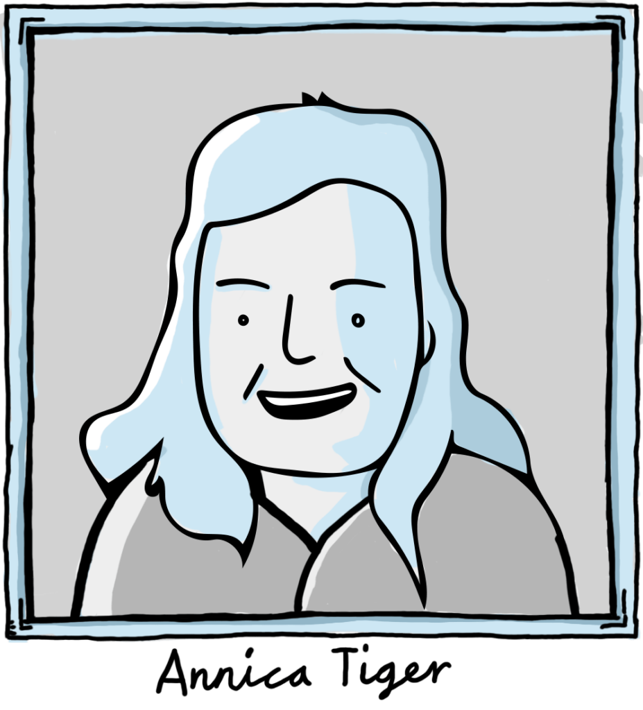 Tecknad bild på Annica Tiger