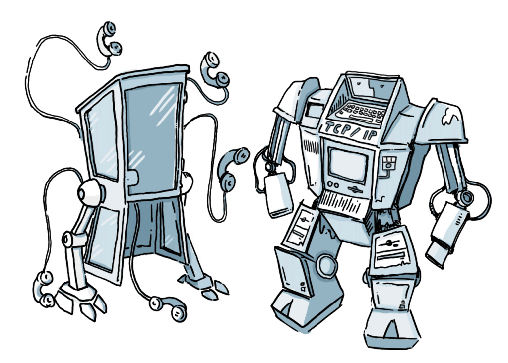 Två robotar som slåss